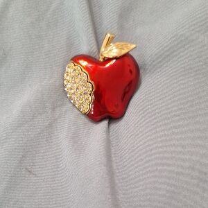 Napier Red and Gold Apple Brooch